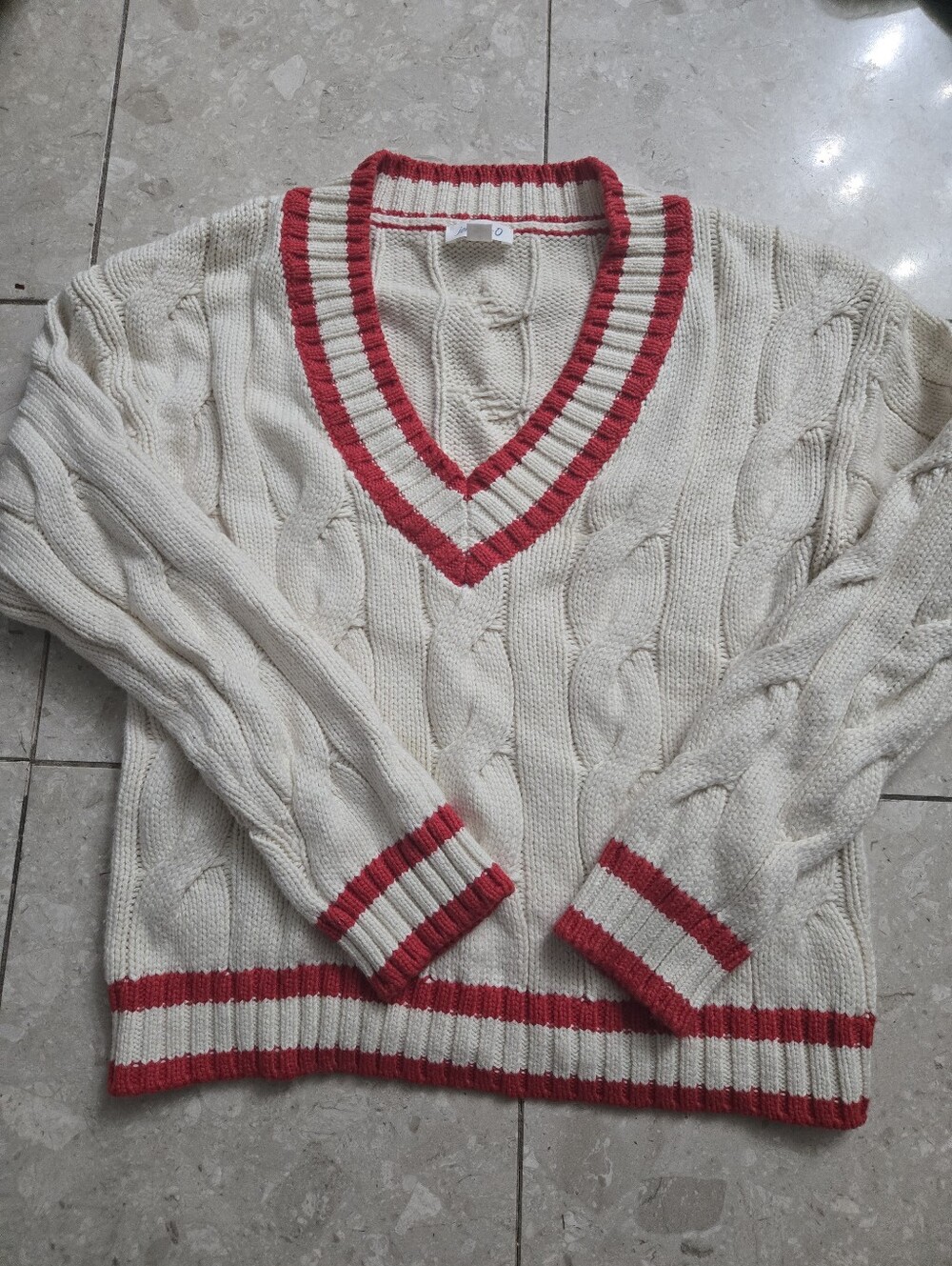 Women's Johnnie-O V-Neck VARSITY SWEATER - SMALL
